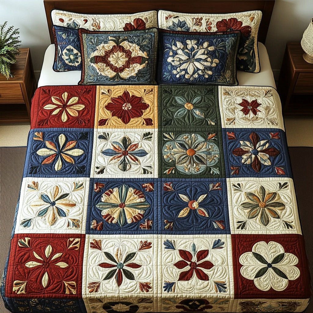 Blooming Dream 3-Piece Quilted Bedding Set NCU0PTT556
