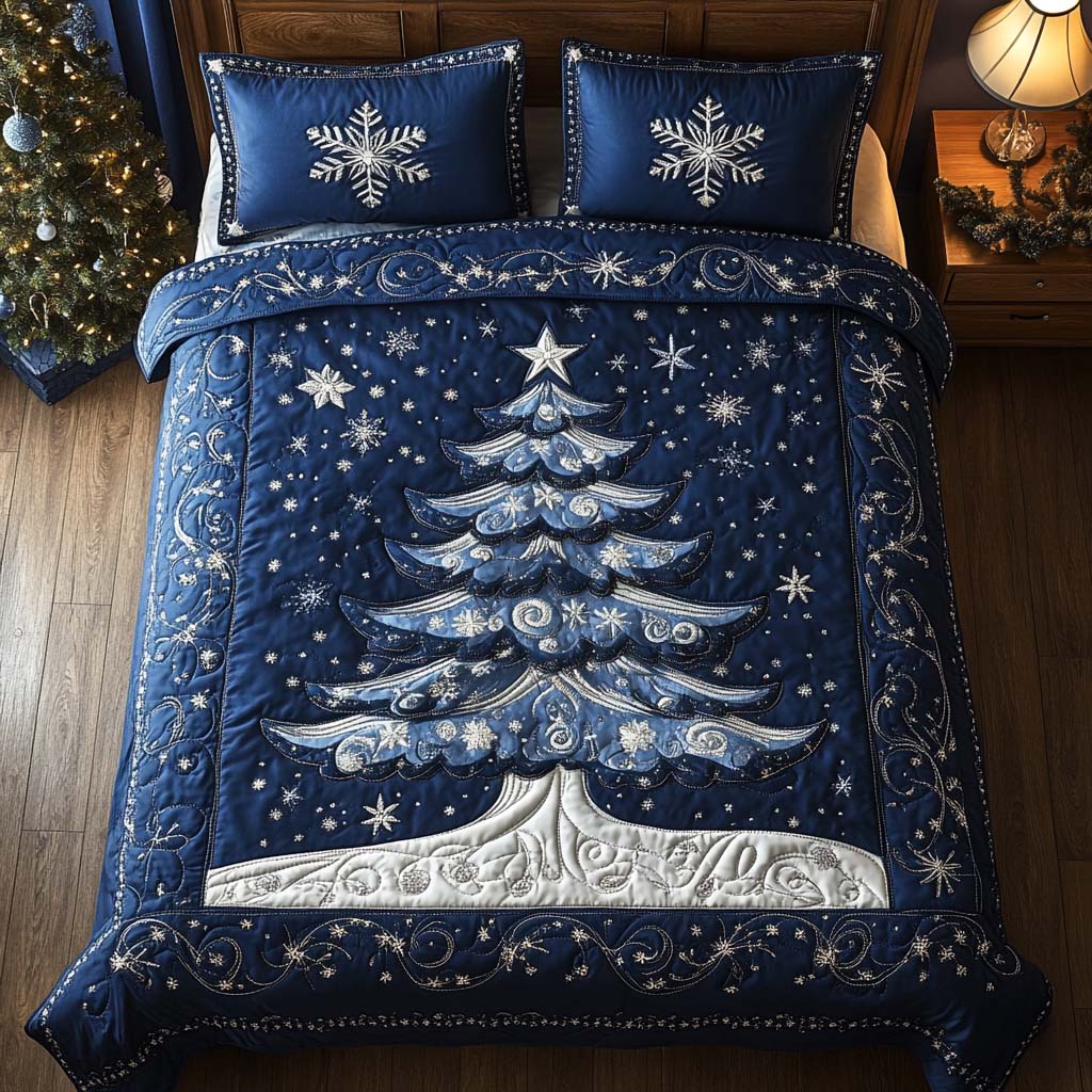 Christmas Tree 3-Piece Quilted Bedding Set NCU0NNT1715
