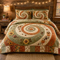 Cozy Pumpkin 3-Piece Quilted Bedding Set NCU0NTD2064