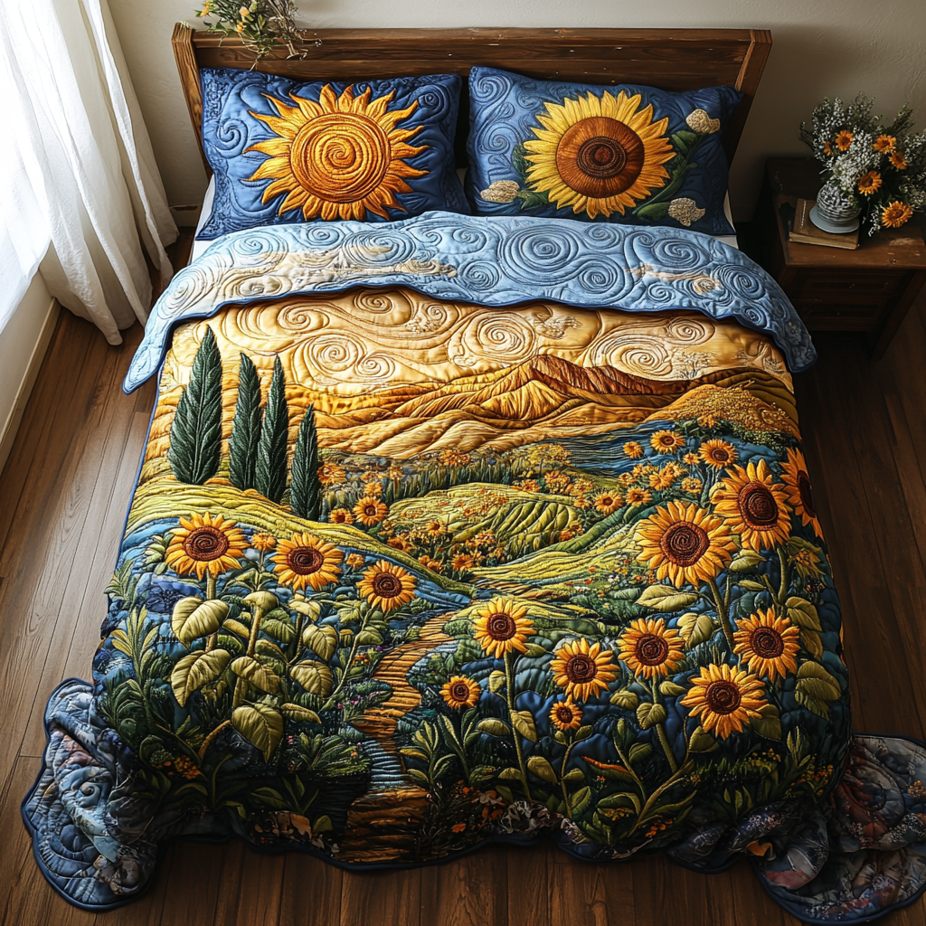 Fields of Gold Quilted Bedding Set NCU0DV092