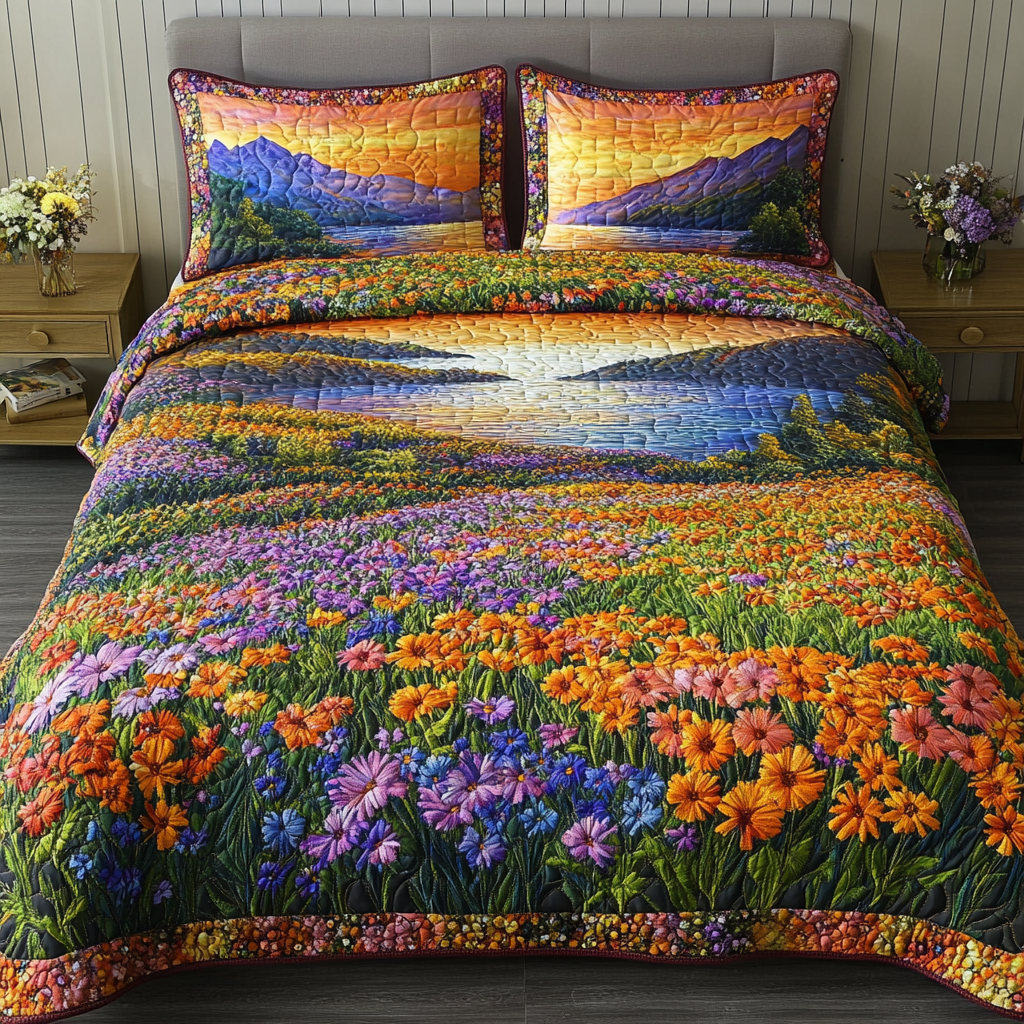 Garden Path 3-Piece Quilted Bedding Set NCU0PVL130