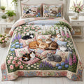 Garden Whiskers 3-Piece Quilted Bedding Set NCU0DV2202