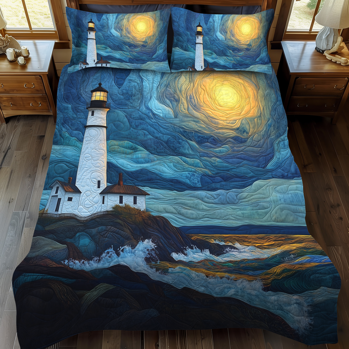Harbor of Hope 3-Piece Quilted Bedding Set NCU0DK930