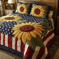Patriotic Sunflower 3-Piece Quilted Bedding Set NCU0TH2086