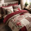 Rosy Cottage Romance 3-Piece Quilted Bedding Set NCU0LDH194