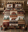 Rustic Bear Lodge 3-Piece Quilted Bedding Set NCU0DQQ0735