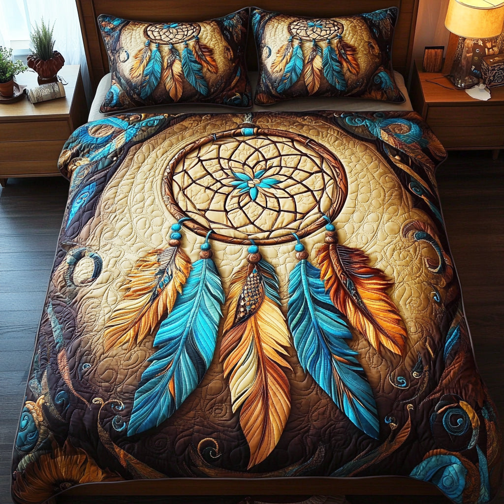 Serenity Dreamcatcher 3-Piece Quilted Bedding Set NCU0NNL038