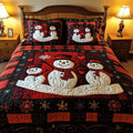 Snowman Family 3-Piece Quilted bedding Set NCU0NNT1704