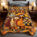 Thanksgiving Family 3-Piece Quilted Bedding Set NCU0TH1102