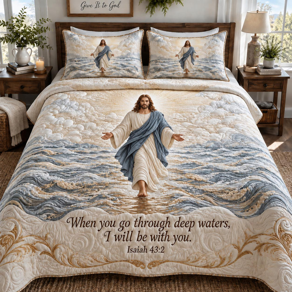 The Steadfast Savior 3-Piece Quilted Bedding Set NCU0DV2466