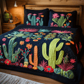 Vibrant Cactus 3-Piece Quilted Bedding Set NCU0TH2077