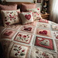 Vintage Blush Garden 3-Piece Quilted Bedding Set NCU0LDH197