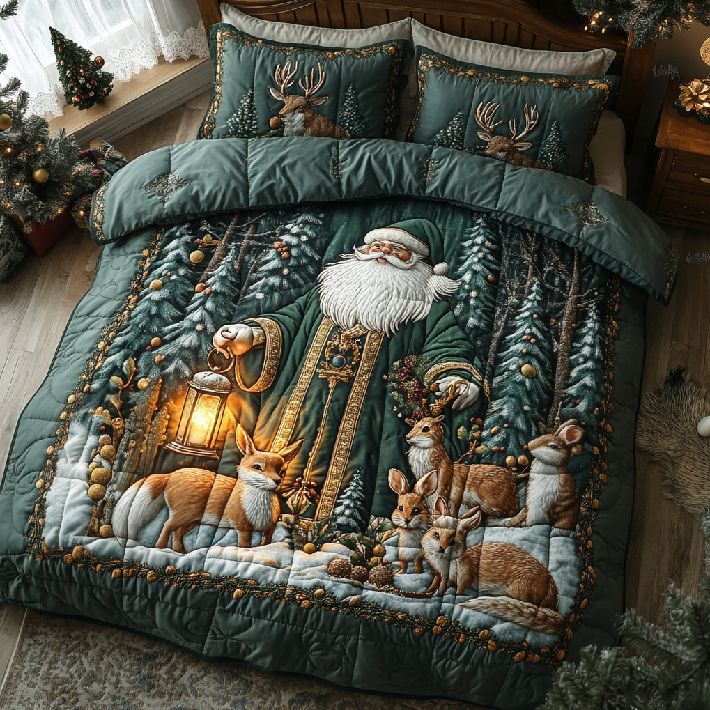 Vintage Santa Quilted Bedding Set NCU0DV1131