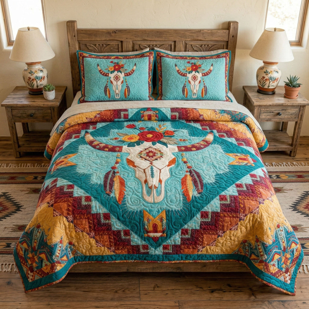 Western Edge 3-Piece Quilted Bedding Set NCU0NTD1691