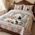 Whiskers And Wildflowers 3-Piece Quilted Bedding Set NCU0DV2190