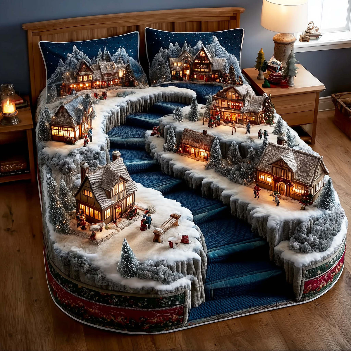 Wintertide Town 3-Piece Quilted Bedding Set NCU0NNL128