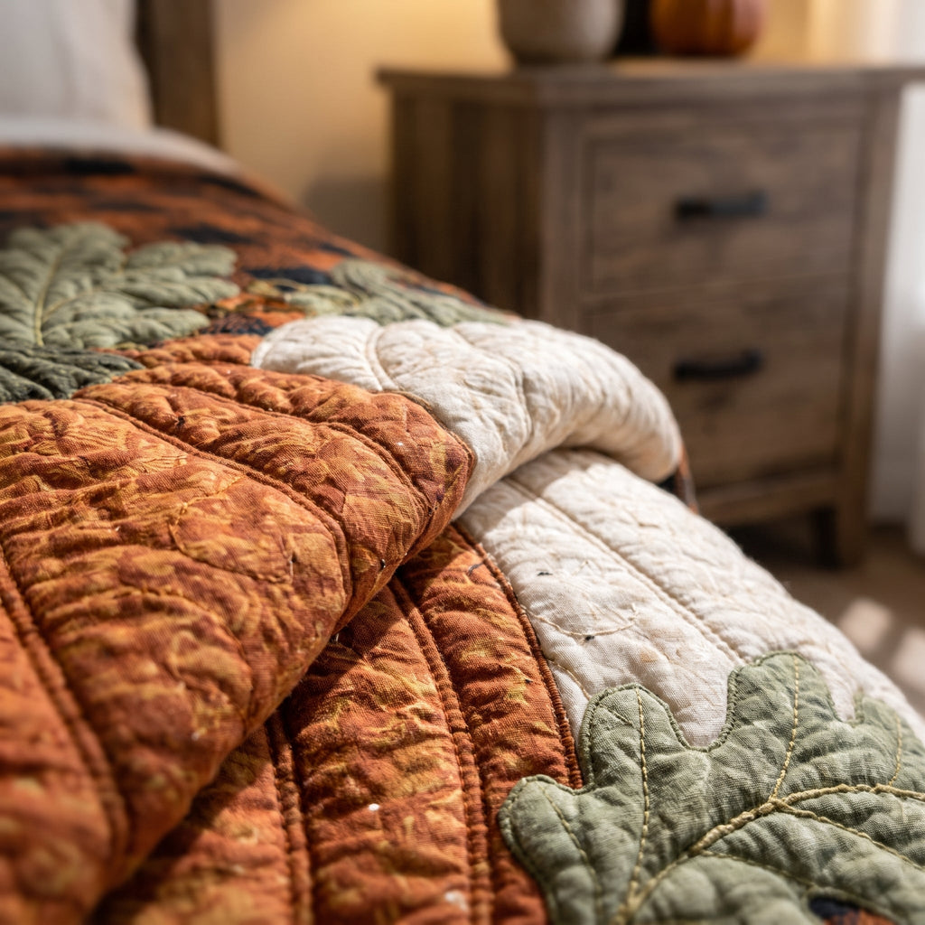 Pumpkin Season 3-Piece Quilted Bedding Set NCU0NTD2070