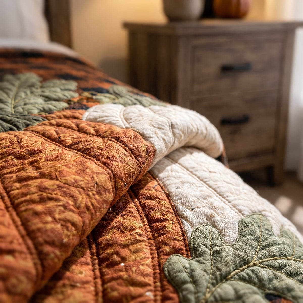 Pumpkin Season 3-Piece Quilted Bedding Set NCU0NTD2070