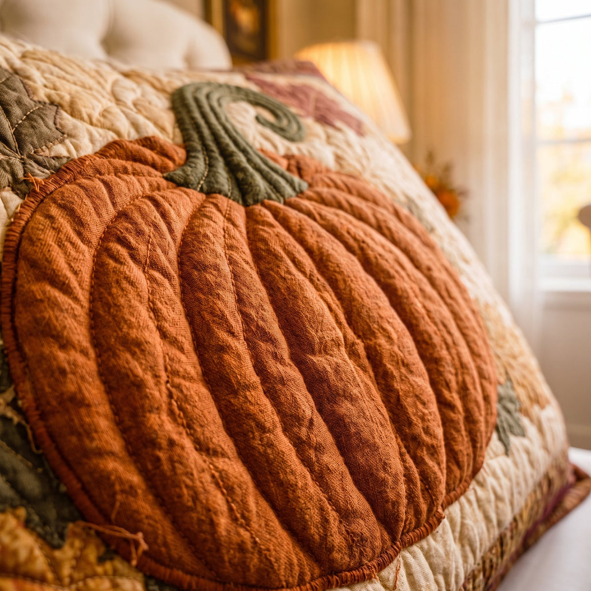 Pumpkin Meadow 3-Piece Quilted Bedding Set NCU0NTD2061